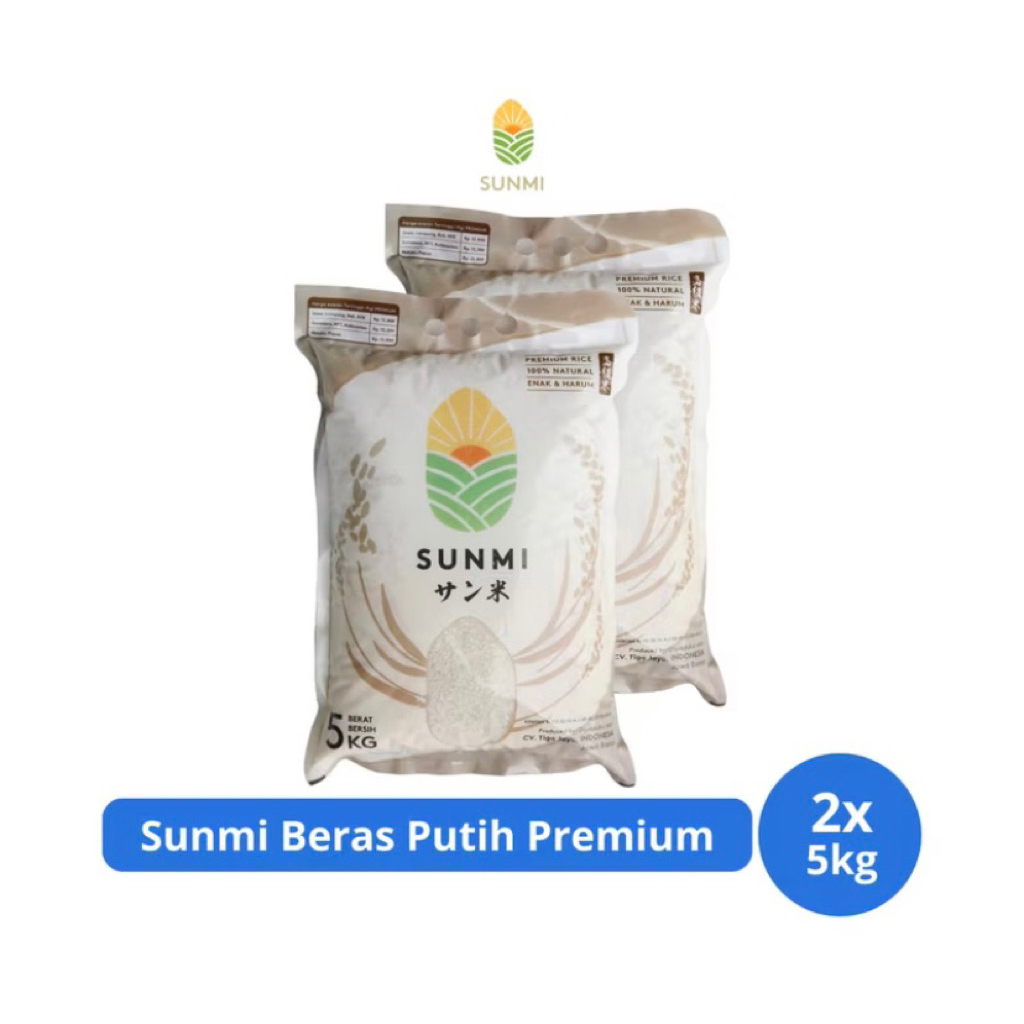 

SUNMI BERAS PREMIUM WANGI kemasan 5kg isi 2 total 10kg