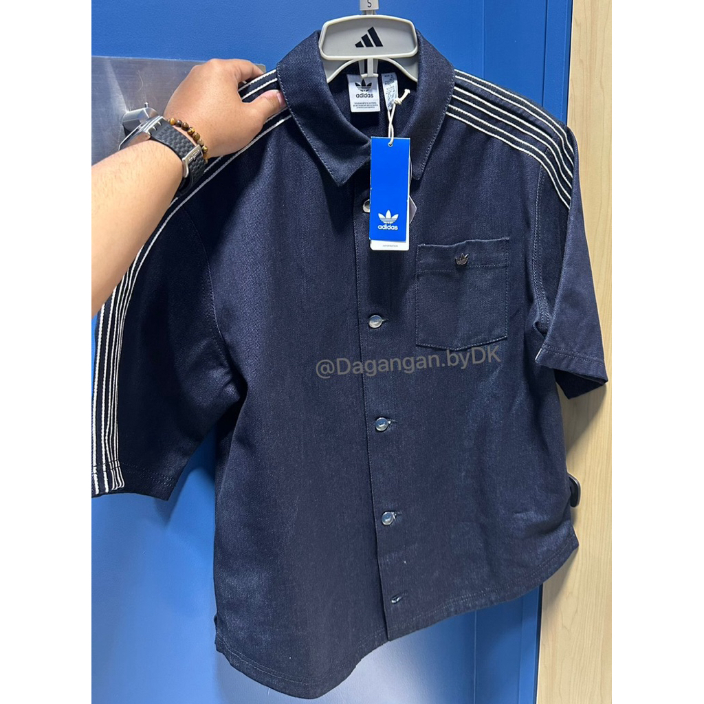 Kemeja Adidas Jeans Trefoil Original 100% Dark Navy Blue (Limited)