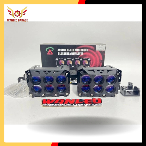 SQL 6 MATA AESLUX BL 70 | LAMPU SOROT MINI LASER GUN SQL 6 MATA AESLUX BL 70 BLUE LENS 70 W X 2 140 