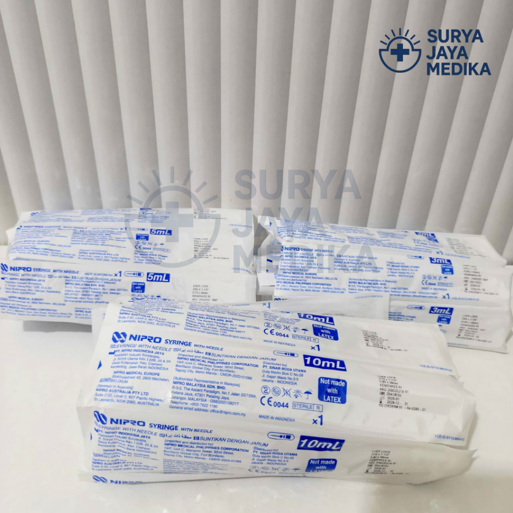 Spuit Syringe Nipro 1cc 3cc 5cc 10cc 20cc with needle Eceran / Jarum Suntik Sekali Pakai Nipro Ecera