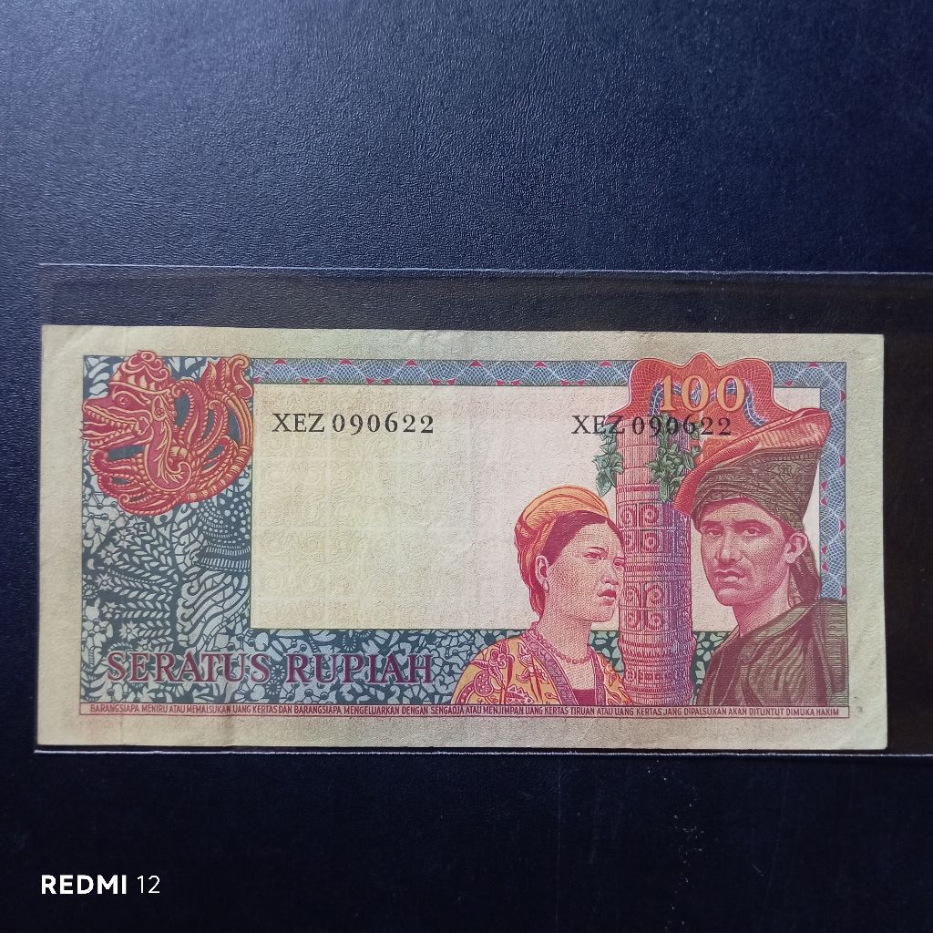 seri x uang kertas 100 rupiah sukarno tahun 1960 bagus utuh asli
