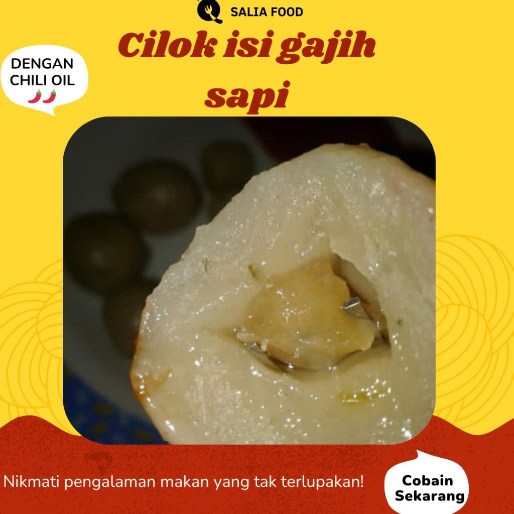 

CILOK ISI GAJIH DENGAN CHILI OIL | ISI 20 | GURIH DAN KENYAL