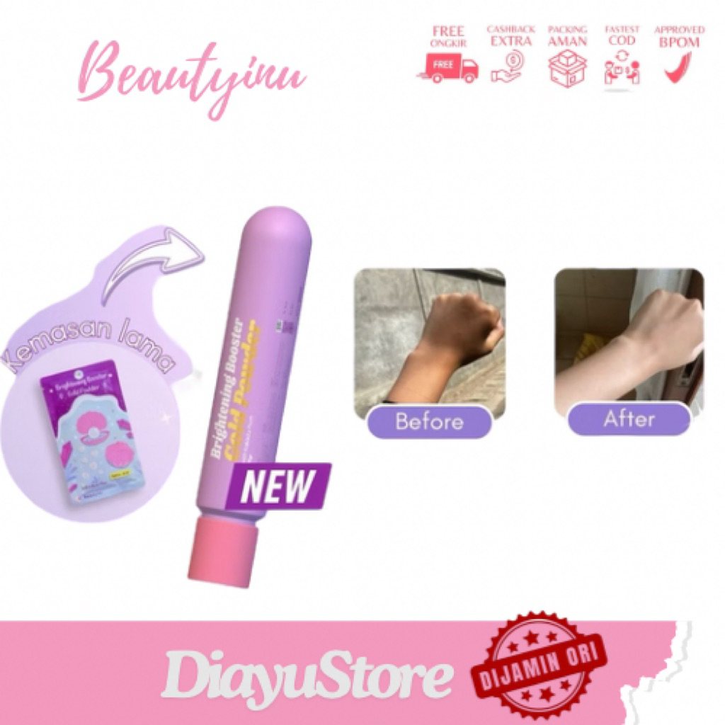 Beautyinu Brightening Booster Gold Powder Serbuk Pemutih Badan & Wajah