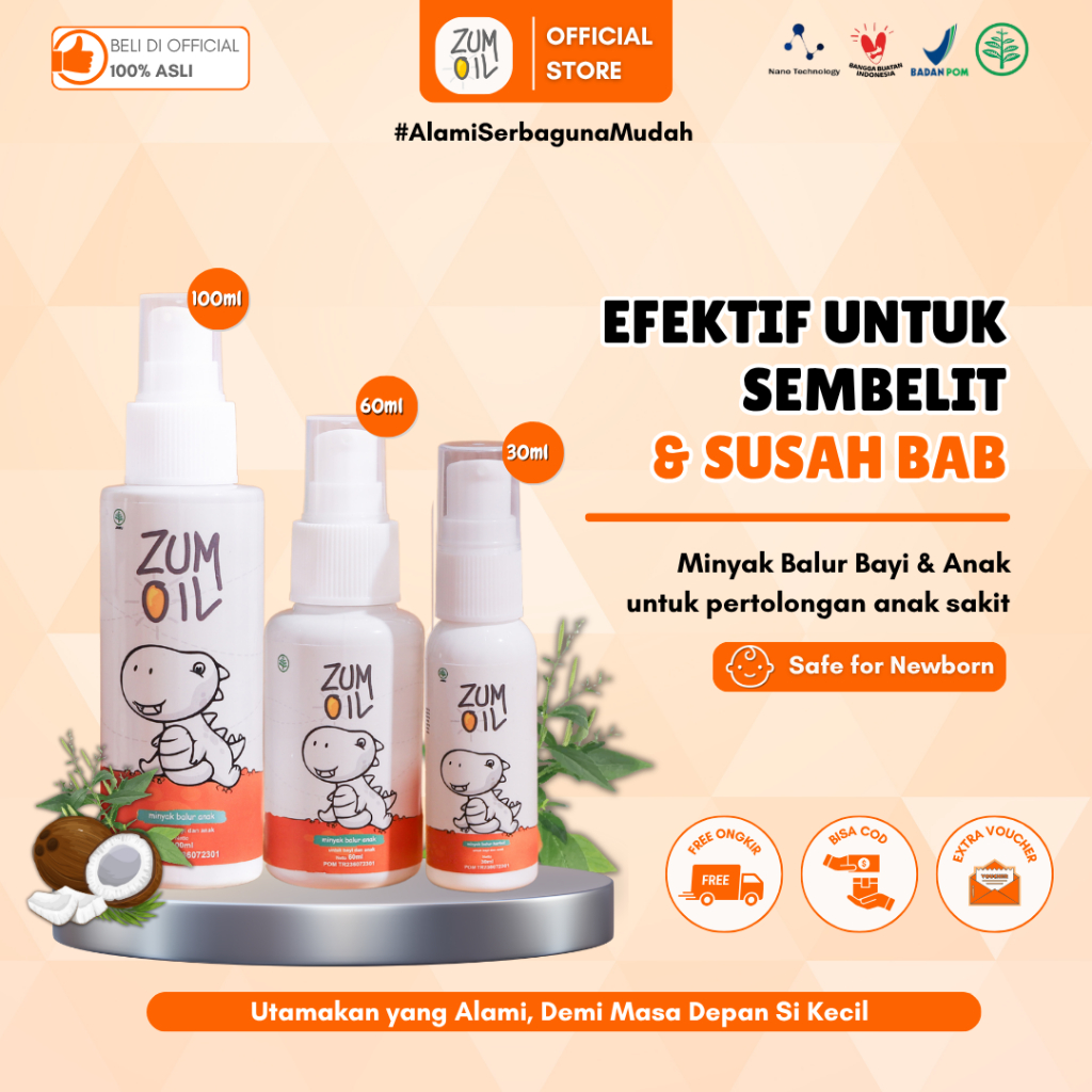 ZUMOIL Minyak Balur Bayi & Anak | Sembelit, Susah Bab