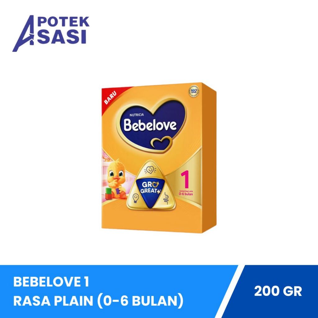 Bebelove 1 (0-6 Bulan) Formula Bayi Bubuk Rasa Plain - 200 Gram