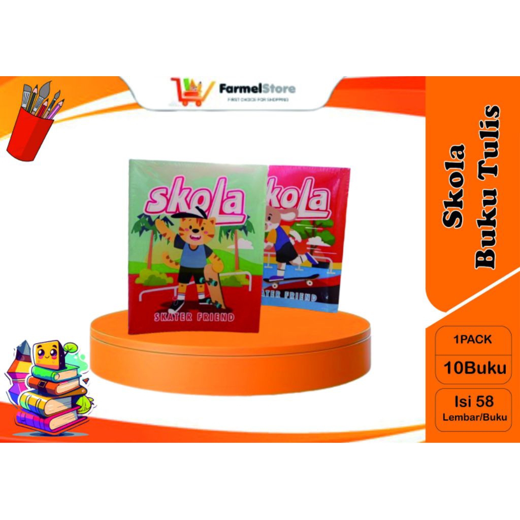 

Skola BUKU TULIS 1PAK(Isi 10Buku) 58Lembar