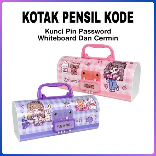 

Bos Kotak Pensil Plastik Kode Whiteboard + Cermin / Kotak Pensil Kode / Pencil Case
