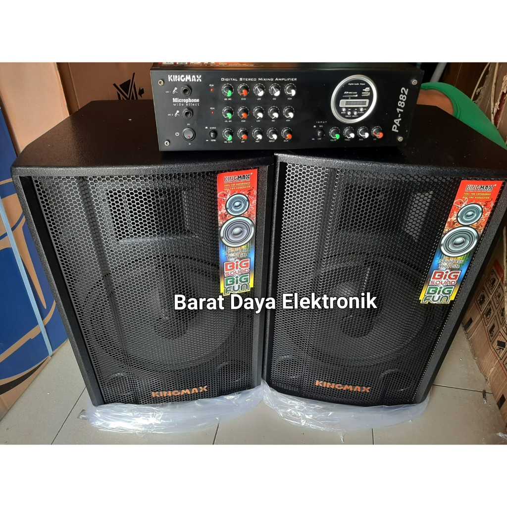 KING MAX SPEAKER KARAOKE BLUETOOTH PA 1882 PAKET KARAOKE (SPEAKER+MIXER)