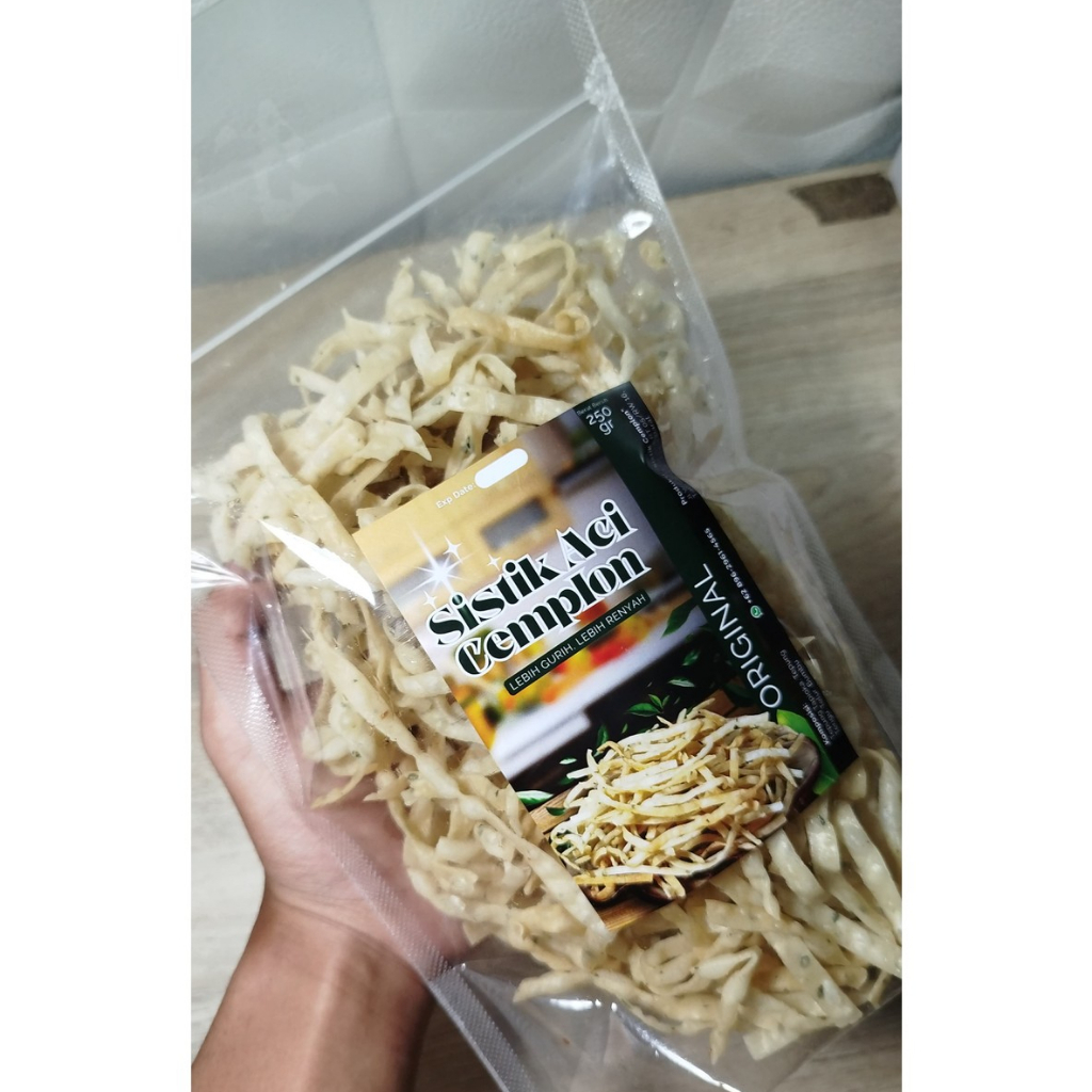 

(250 Gr & 50 Gr) Sistik Aci Cemplon - Sistik Bawang Aci Keripik Cemilan Original Pedas