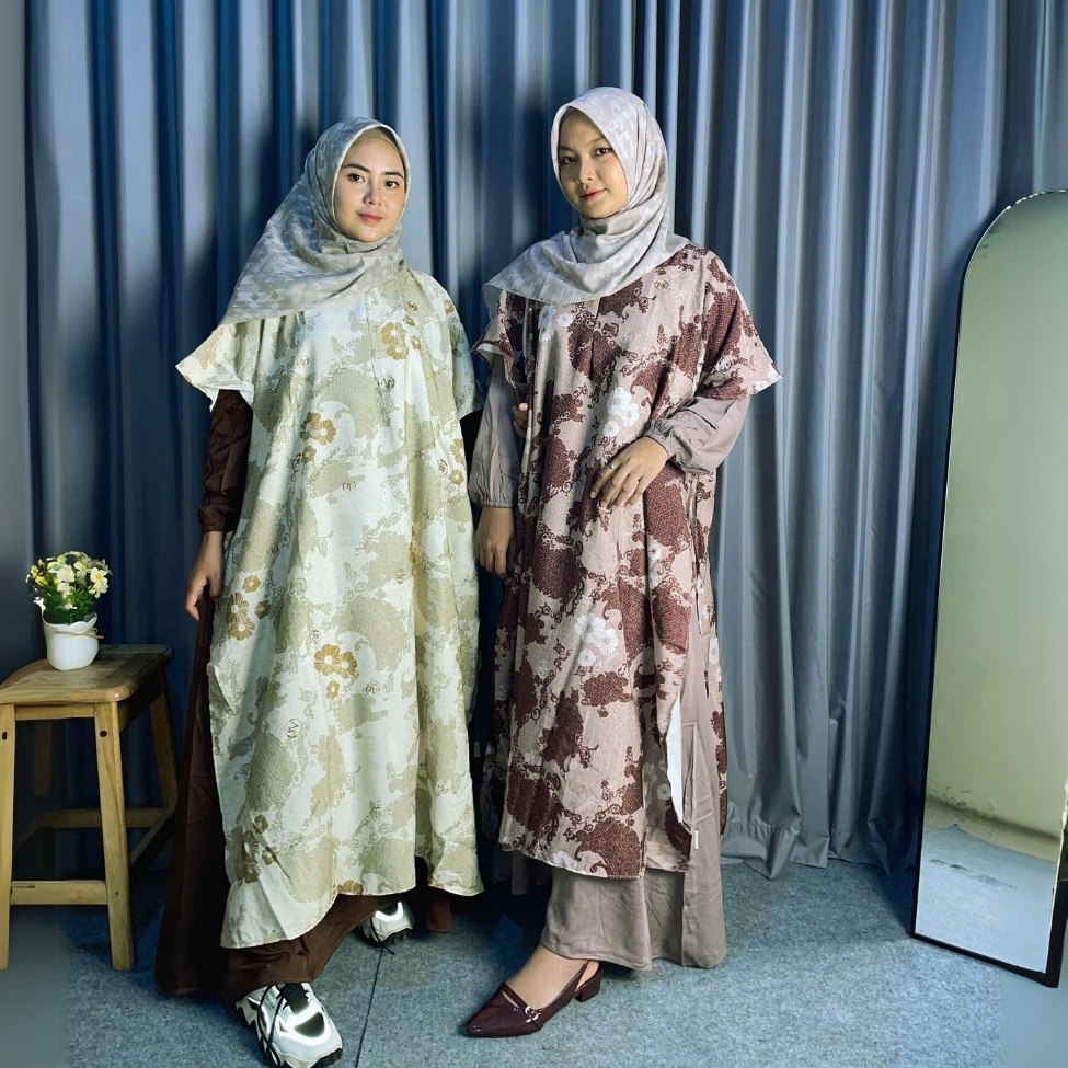 Gamis shopia bahan rayon twill mix jacquard shopia LD allsize 120 busui friendly