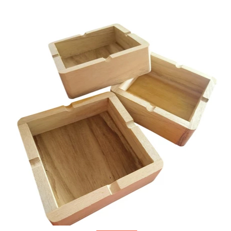 Asbak Kayu Pinus Asbak Wadah Putung Rokok Minimalis