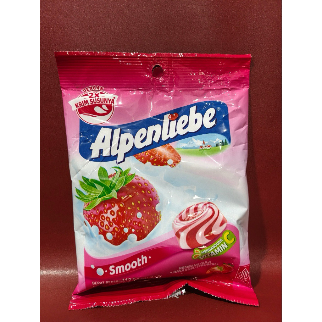 

Alpenliebe smooth strawberry permen rasa susu stroberi