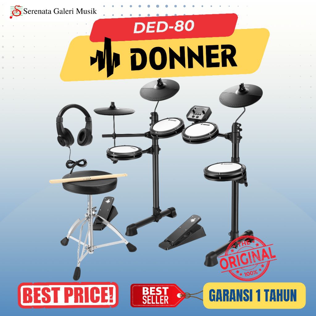 Donner DED 80 Electric Drum Set - Drum Elektrik Donner DED 80