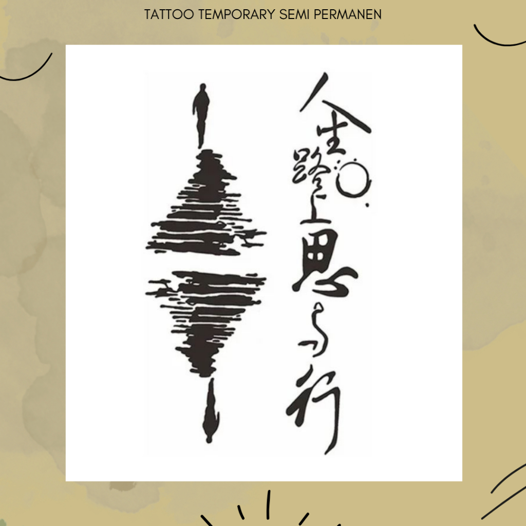 Tatto Temporary Model KT 635 Waterproof Tahan 2 Minggu Tattoo Temporer motif tulisan kanji