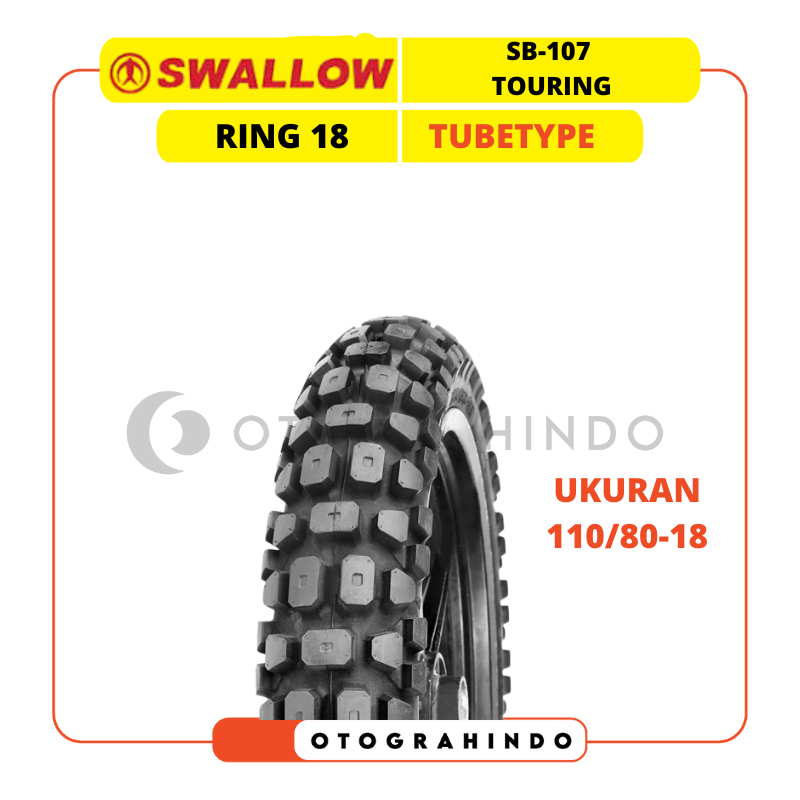 BAN MOTOR TRAIL SWALLOW SB-107 TOURING RING 18 NON TUBELESS UKURAN 110/80-18 TUBETYPE
