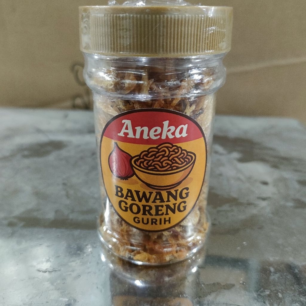 

bawang goreng brebes premium gurih dan renyah rasa bawang berasa kuat dan tahan simpan toples 65g segel