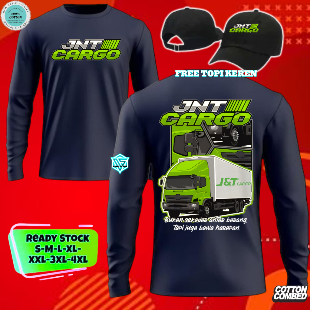 DUDESTORE CLTHING DISTRO KAOS DRIVER JNT CARGO DESIGN SIMPLE FRONT BACK LOGO KAOS DISTRO KATUN COMBA