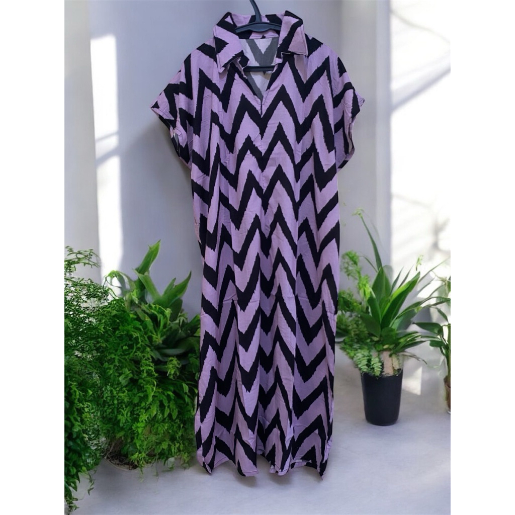 Daster motif kerah rayon premium by claudia