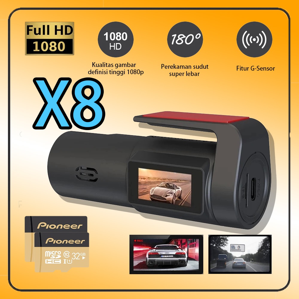 【Lokal Stok】Dash Cam K8 1080p Advanced Night Vision Layar HD Kamera Mobil 360 Derajat Full Coverage,