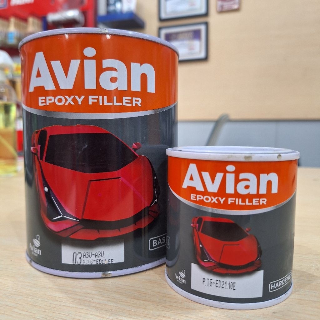 Avian Epoxy Filler 1Liter + hardener / cat dasar mobil besi anti karat