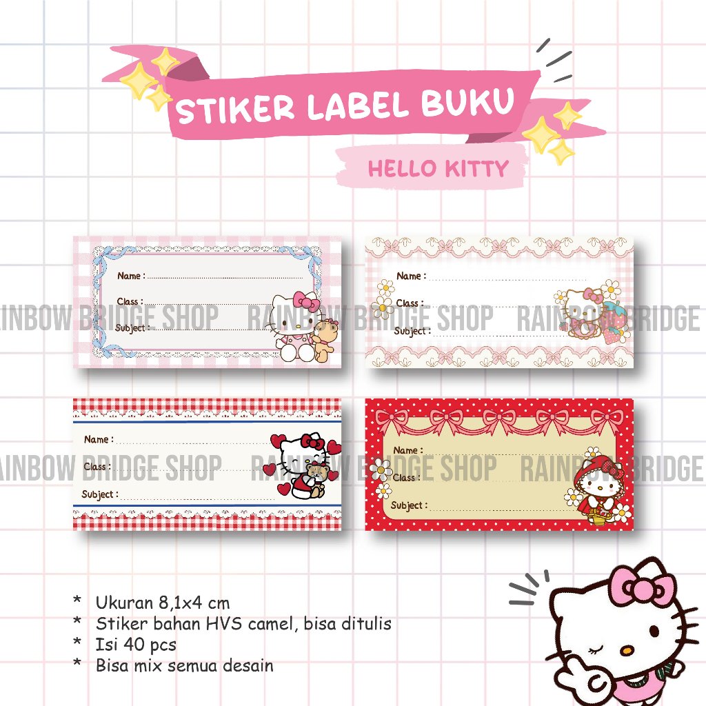 

Stiker Label Nama Anak Hello Kitty