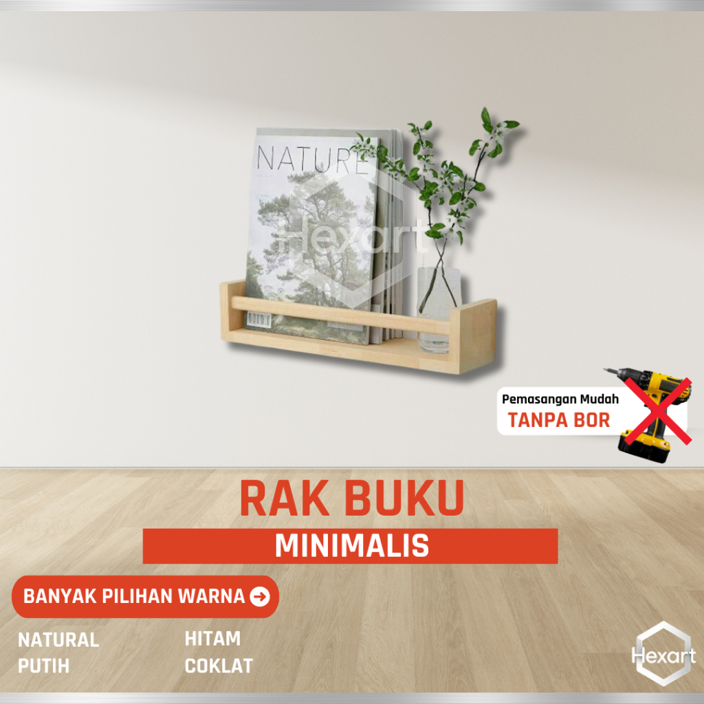 Rak Bumbu Kayu Estetik Rak Buku Minimalis Dinding Rak Dinding Aesthetic Rak Serbaguna Novel Majalah