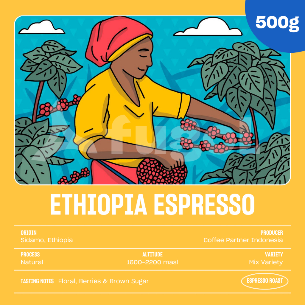 

Kopi Arabica Espresso ETHIOPIA FLORAL ESPRESSO BLEND(500gr) - Specialty Coffee - Blend For Espresso