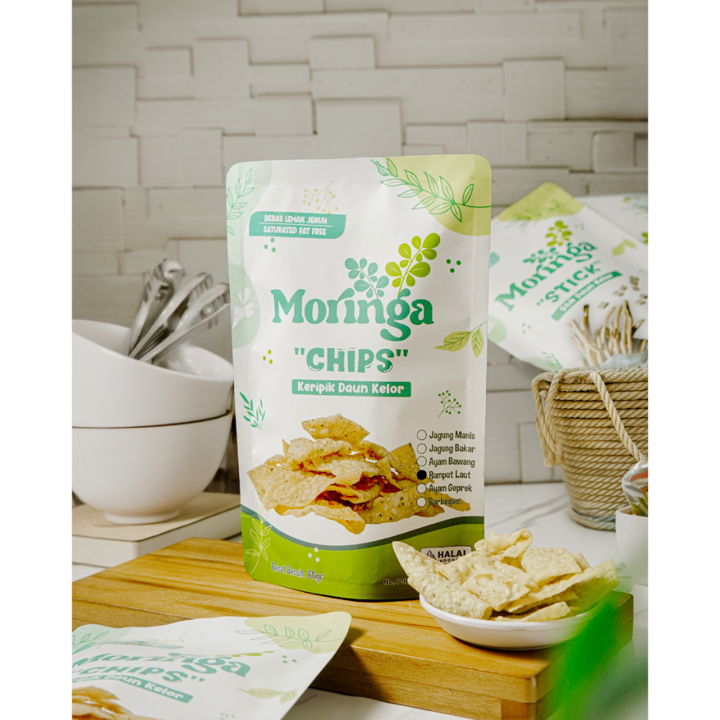 

Keripik Rasa Ayam Bawang Daun Kelor Cemilan Sehat Rendah Kalori Twin Pack-Moringa Cake And Bakery