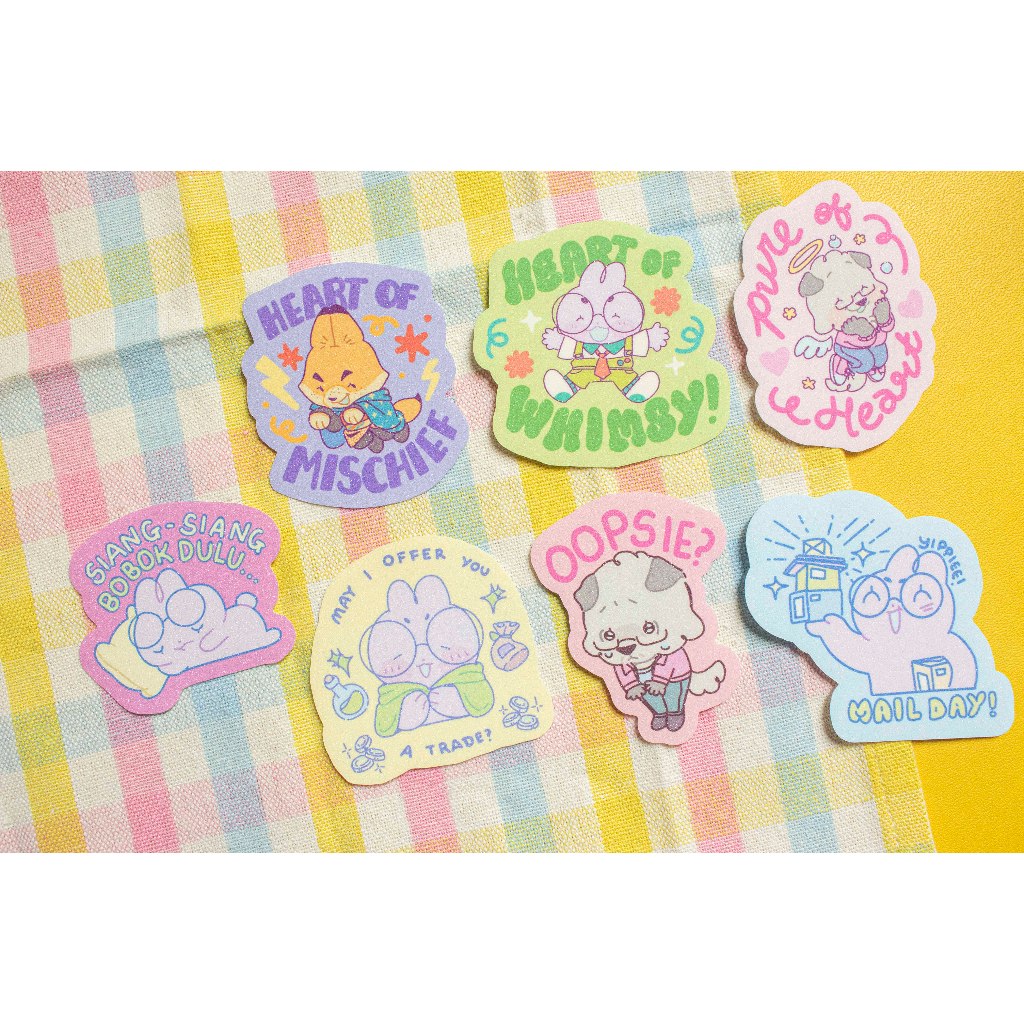 

[PLEASE READ DESC. MIN 3PCS FOR STICKER ONLY ORDERS] Silly Critters Die Cut Sticker
