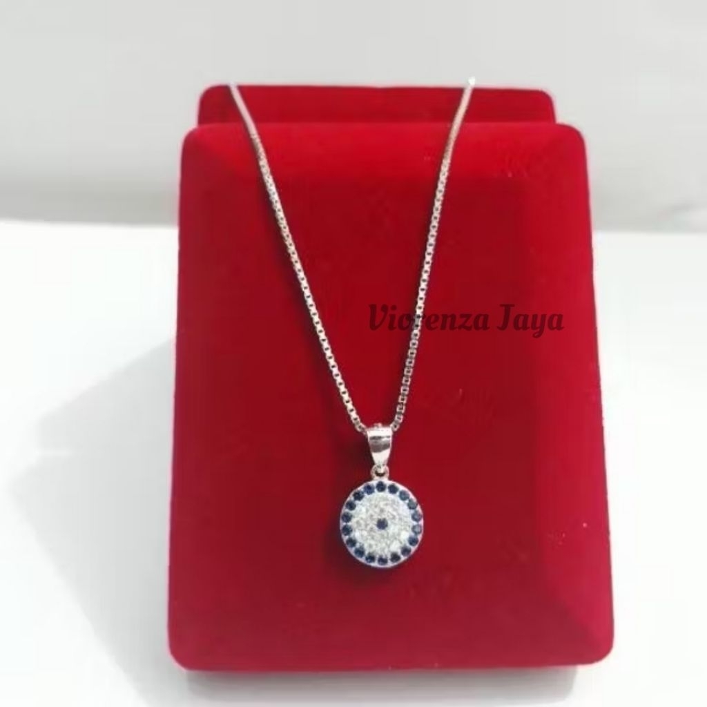 KALUNG ITALY KOIN VARIASI PERAK 925 LAPIS EMAS PUTIH / PERHIASAN SILVER WANITA / PERAK ASLI / KL597