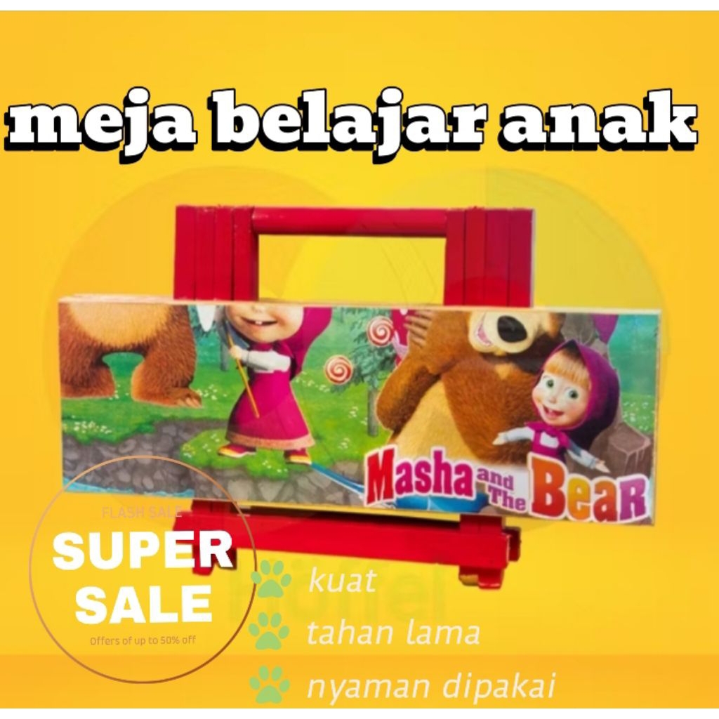 MEJA BELAJAR LIPAT/MEJA BELAJAR ANAK/MEJA KAYU