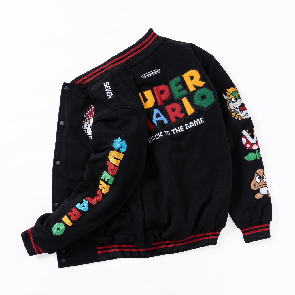 Varsity Jacket Super Mario Full Bordir