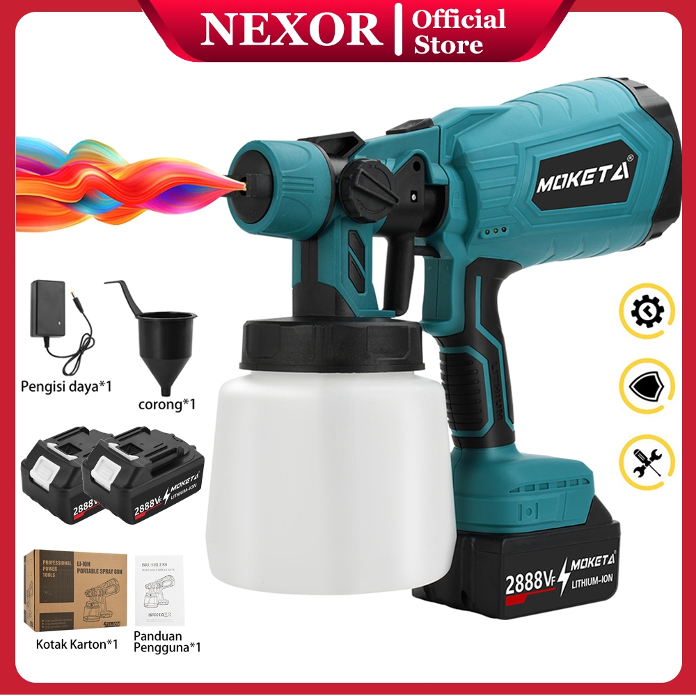 

Nexor Spray gun 3000W elektrik Alat Semprotan Cat Spray 30000RPM mesin semprot cat minyak tembok