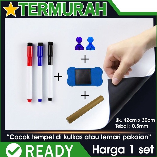 

KODE F3R papan tulis whiteboard magnet kulkas tempel magnetic lembaran lembar