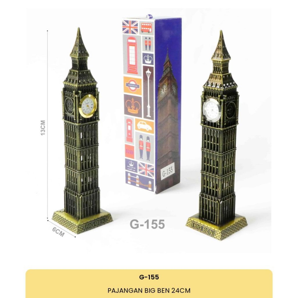 miniatur big ben/pajangan clock tower/menara elizabeth/pajangan jam big ben/icon london/replika mena