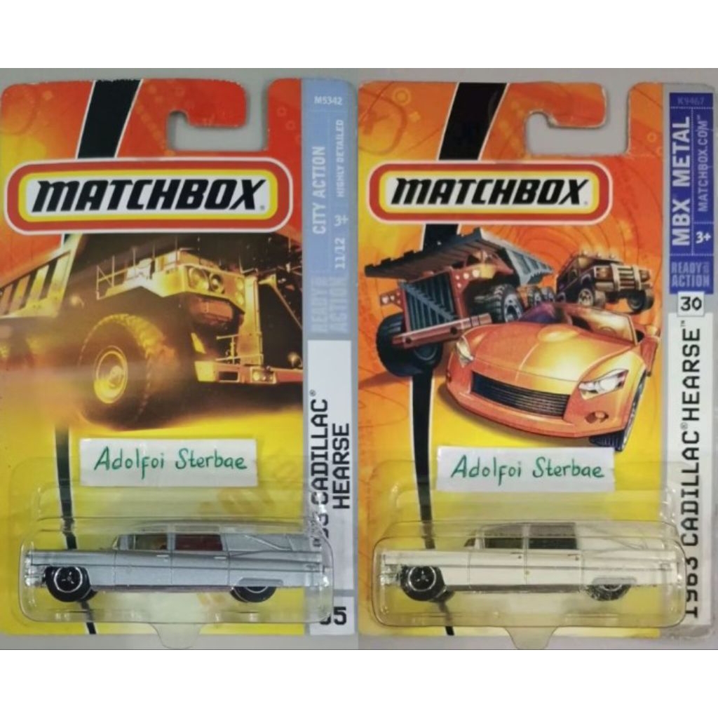 Matchbox '63 1963 cadillac hearse mbx metal ready for action