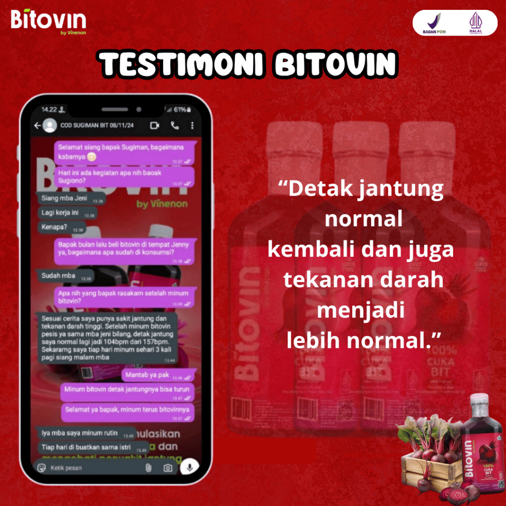 

GFD BITOVIN Paket 1 Botol - Cuka Buah Bit Solusi Hipertensi Jaga Kesehatan Jantung Penambah Darah