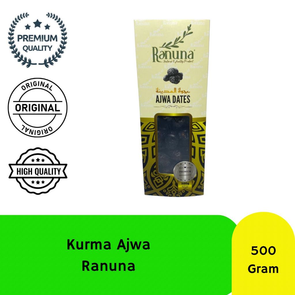 

Kurma Ajwa Ranuna Korma Nabi Ranuna Ajwa 500g 100% Asli Premium