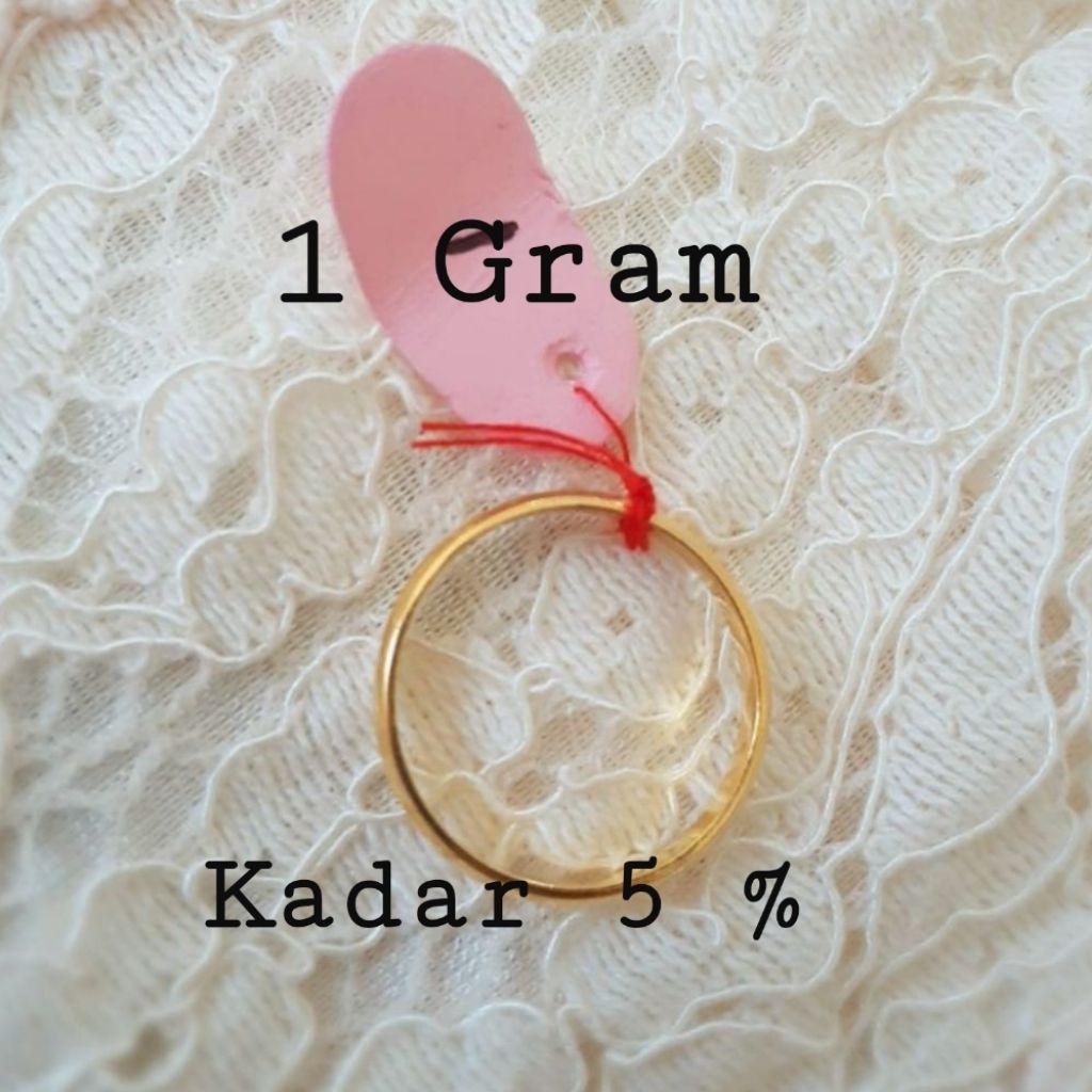 Cincin Emas Muda Model Polos 1 Gram