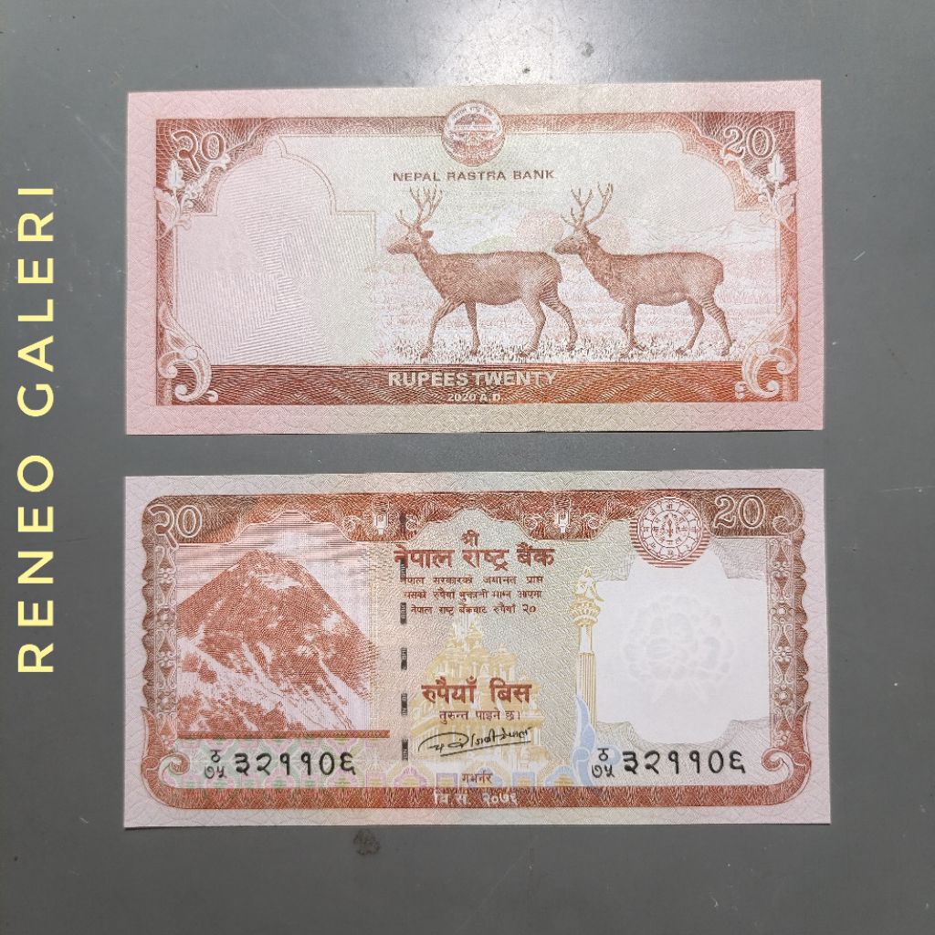 Mulus 20 Rupee Nepal Tahun 2020 Uang Asing luar Negeri Gress asli original