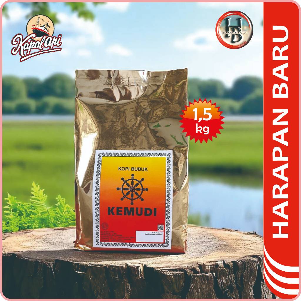 

KEMUDI Kopi Bubuk Kemasan 1.5 kg - Kopi Hitam - Kopi Ekonomis