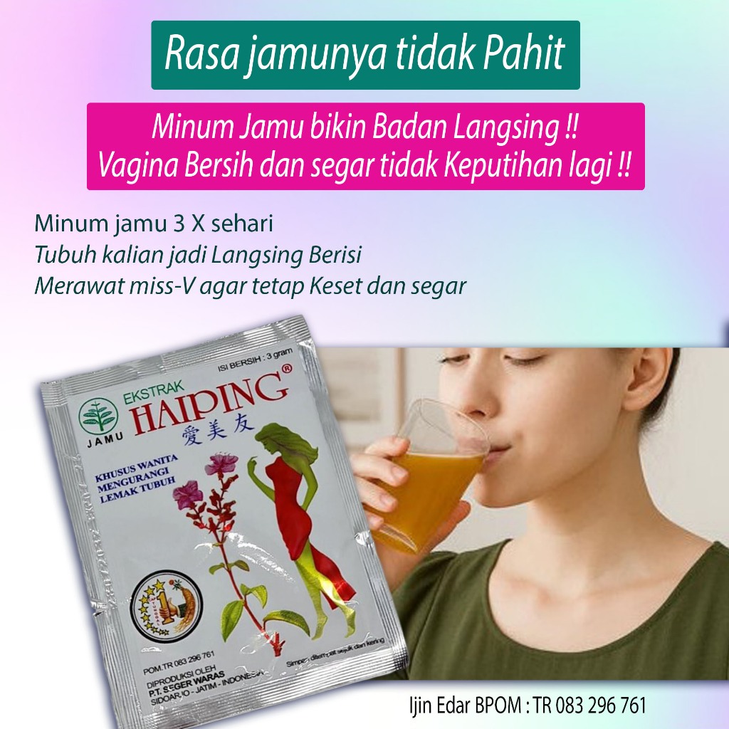 TERLARIS Jamu obat pelangsing badan penghilang keputihan lendir vagina berlebih peluntur lemak tubuh