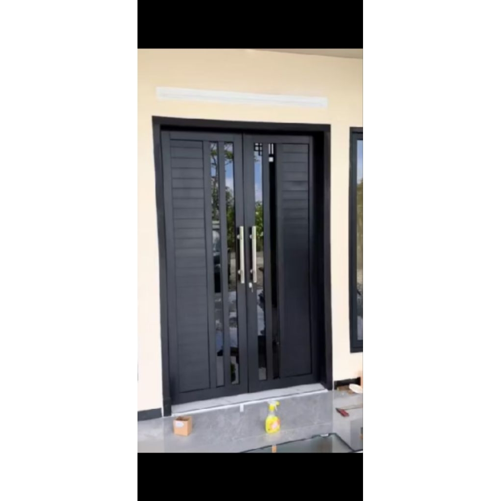 SET KUSEN+DAUN PINTU ALUMINIUM KUPU2. UKURAN T. 210x150 BISA COSTUM UKURAN,WARNA,[SUDAH GRATIS PACKI