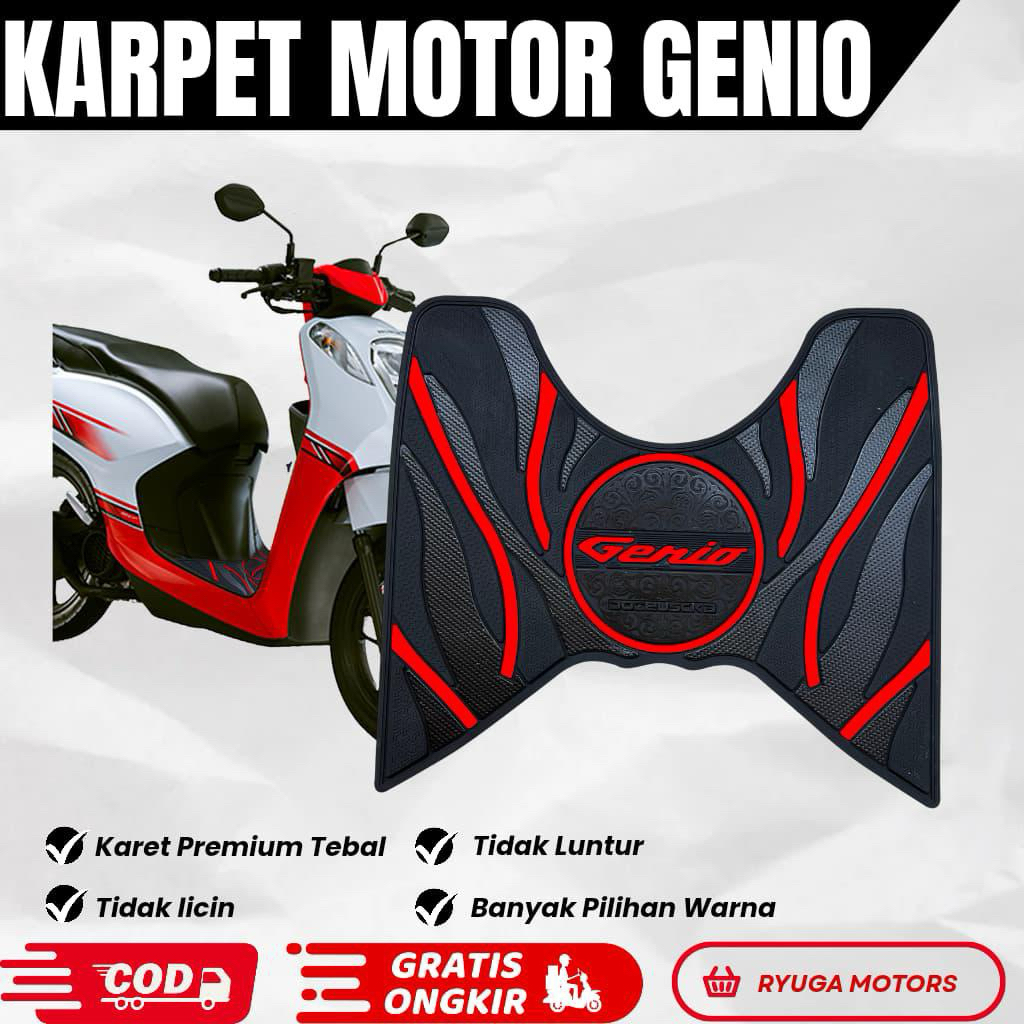 Karpet Motor Genio 110 Cbs Iss Bahan  Karet Premium Tebal