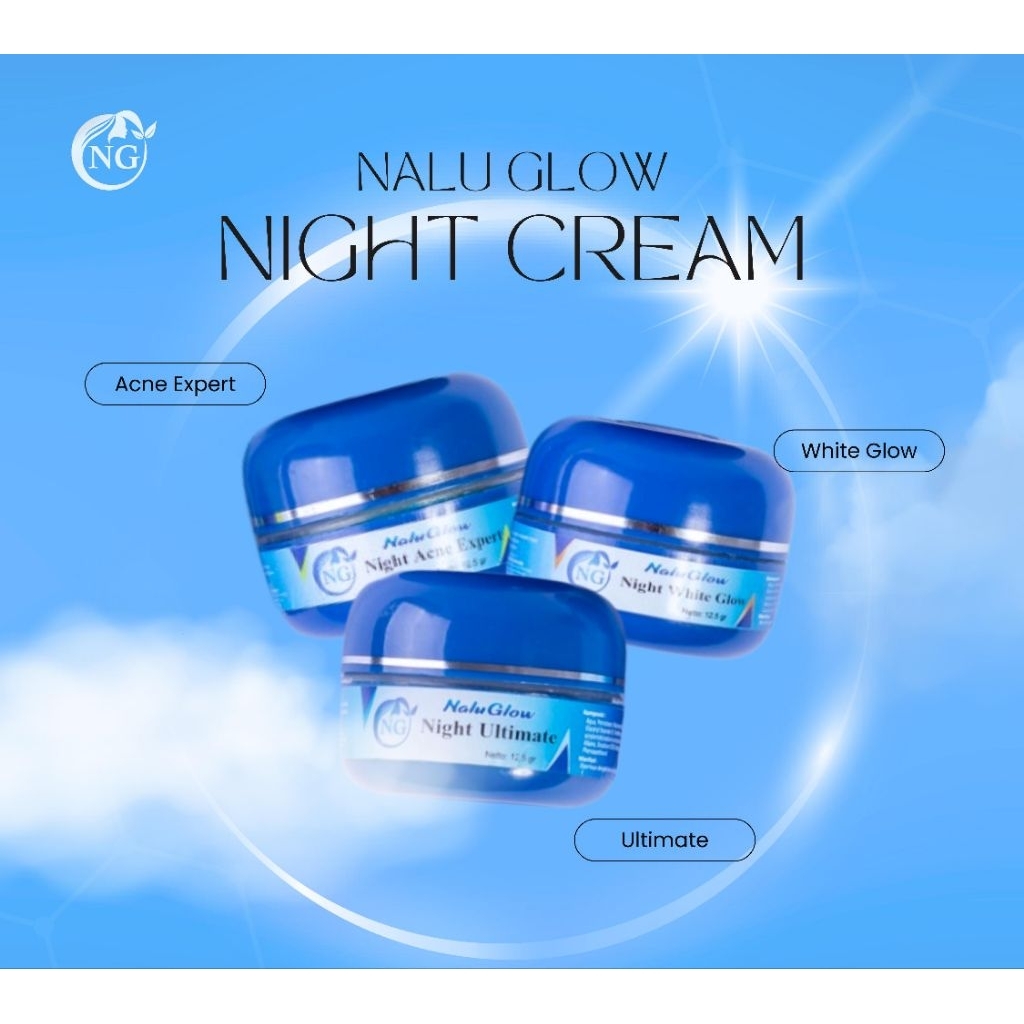 Night Cream Ecer Nalu Glow BPOM | Harga Ecer | Whitening Series | Glowing
