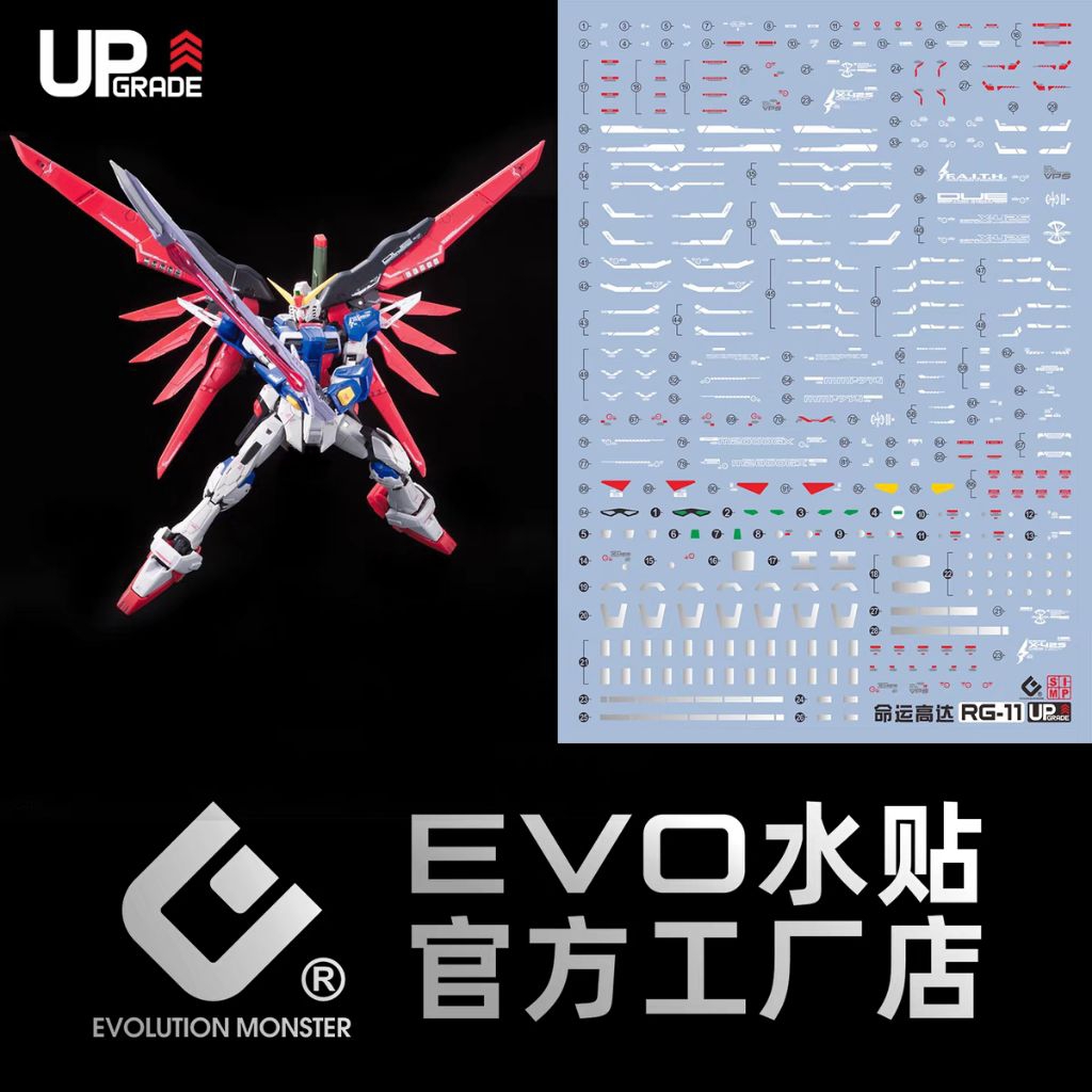 RG 1/144 DESTINY GUNDAM WATER DECAL EVOLUTION MONSTER