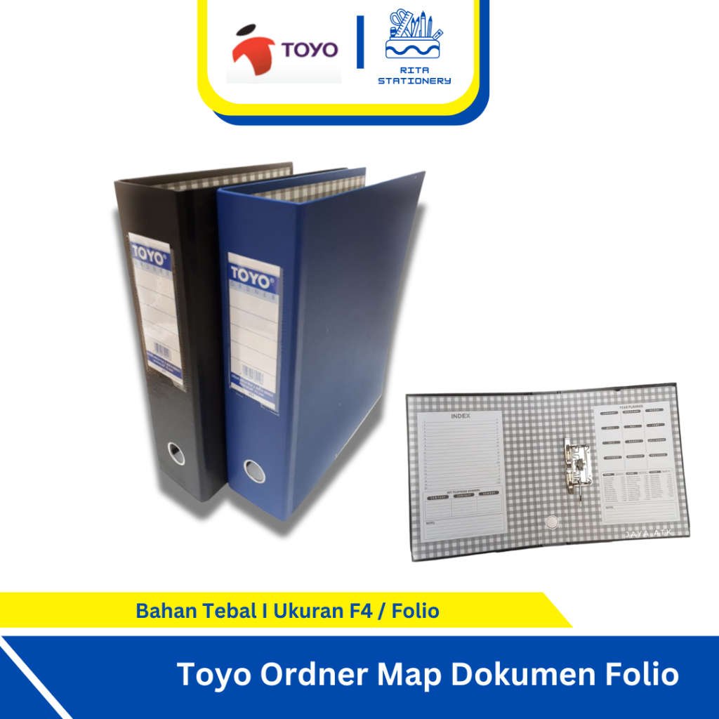 

Toyo Ordner Map Dokumen Folio Besar Hitam / Biru Karton Tebal
