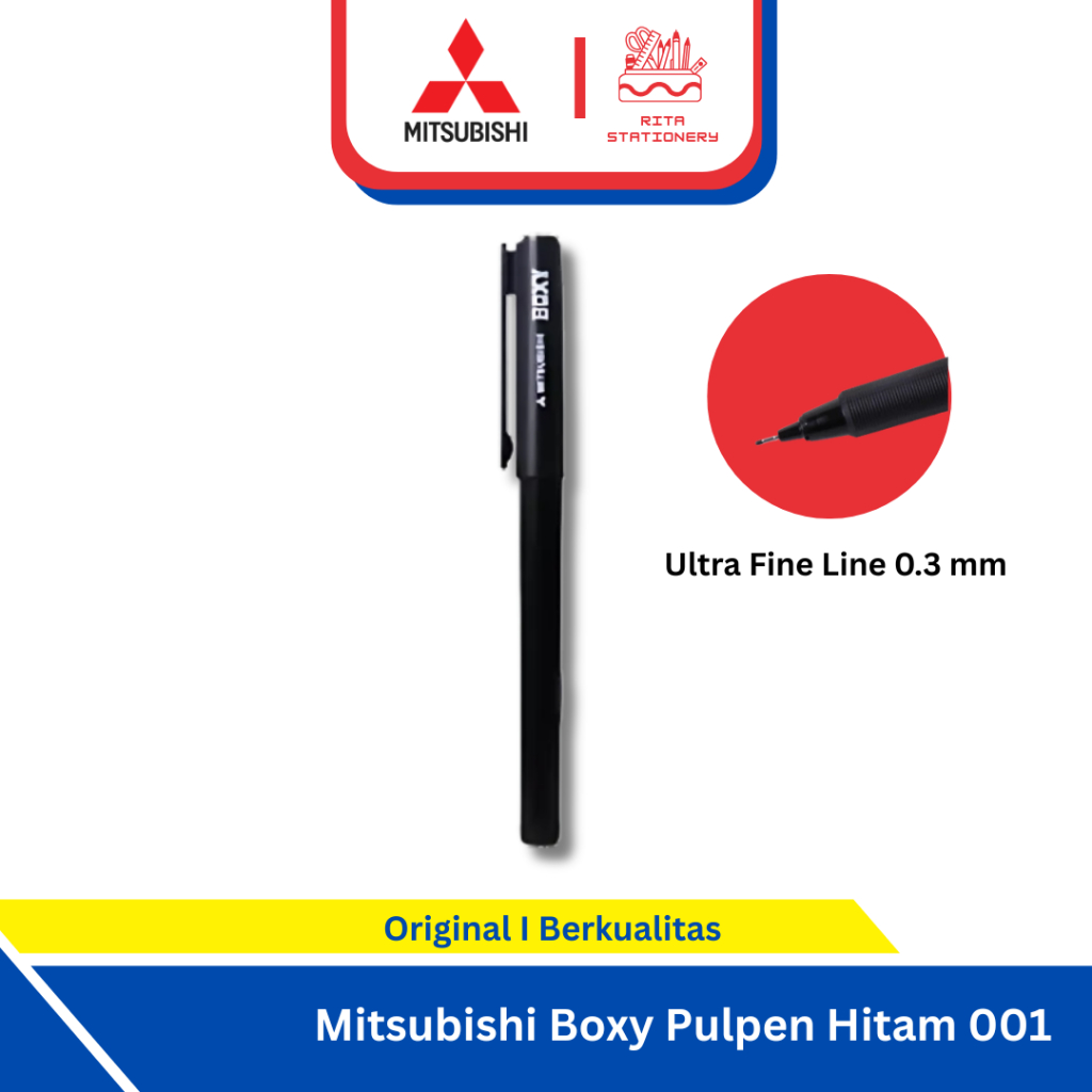 

Pulpen / Pen Mitsubishi Boxy 001 Hitam / Biru