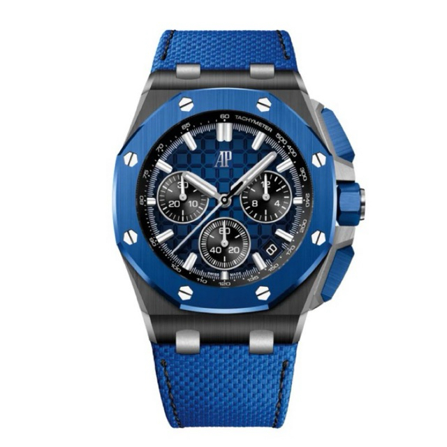 JAM TANGAN PRIA/COWOK AUDEMARS PIGUET ROYAL OAK OFFSHORE CHRONOGRAPH BLUE 43mm AUTOMATIC SWISS CLONE