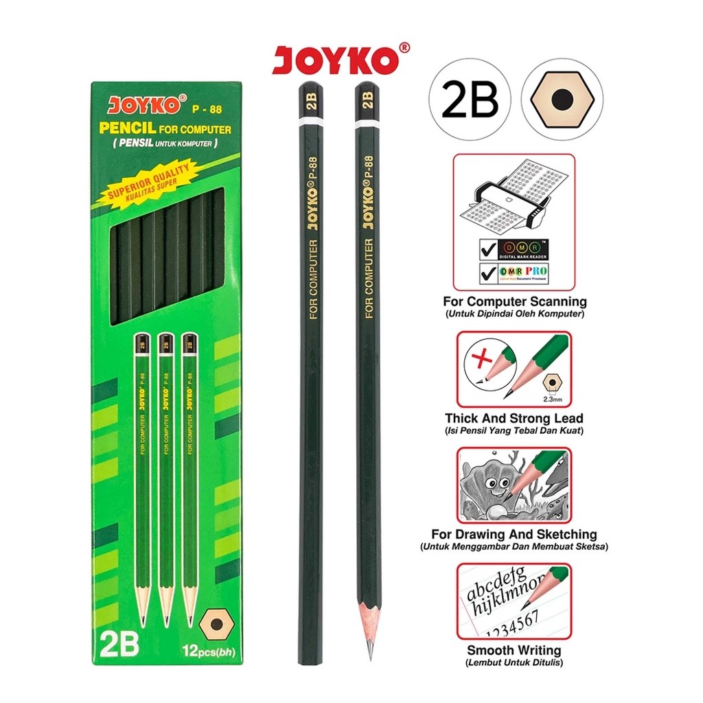 

JOYKO Pencil Pensil P-88 2B 1 BOX 12 PCS
